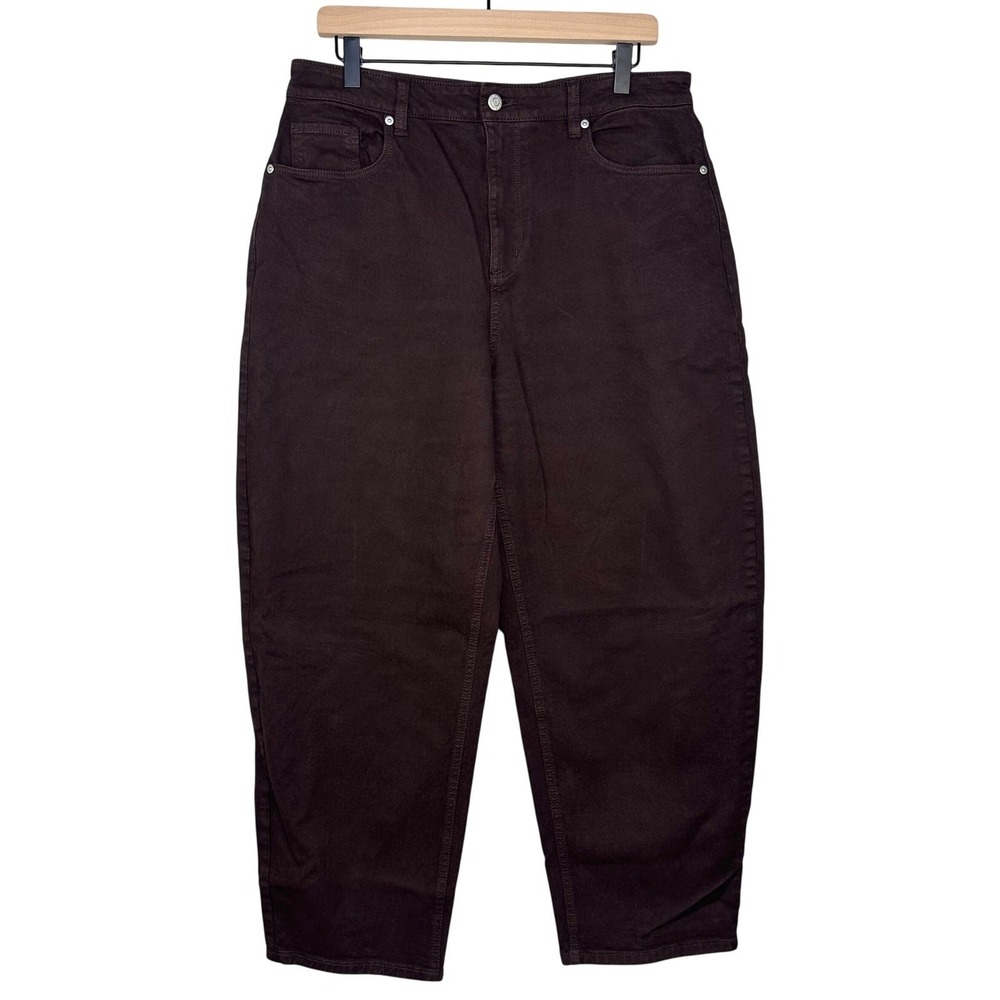 Loft The Barrel High Rise Jeans Brown Tapered Leg Pants 30/10 782350